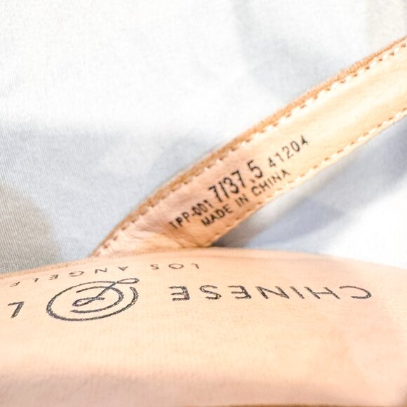 Chinese Laundry Theresa Platform Sandal Dark Nude Heel Microsuede Women's Size 7 - Picture 9 of 12